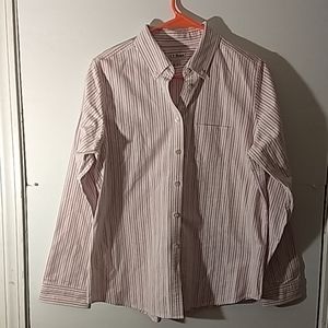 LL Bean Stripe Button Down Shirt SZ Med
